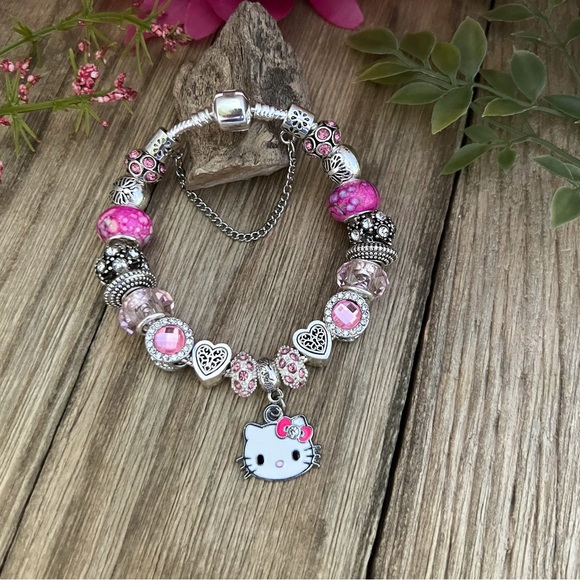Hello Kitty 925 Sterling Silver Charm Bracelet NEW - Picture 8 of 10